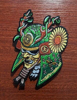 Samurai Kabuto Japanese Helmet Emerald Green Embroidered Iron On Patch 5x3.5  • $9