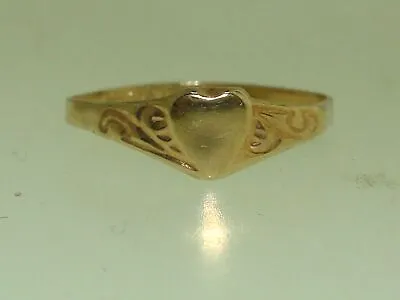 Vintage 1960's Era 10k Solid Gold Baby Ring With Heart Signed Ps Co.! • $64.95