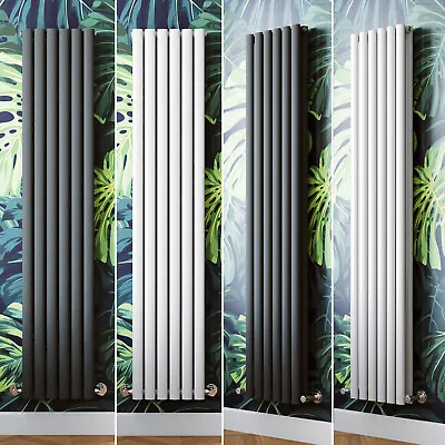 Column Vertical Radiator Double Grey White Central Heating Tall Upright Rads • £19.31