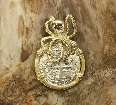 ATOCHA Coin Design Pendant 1600-1700 Octopus Sterling Sunken Treasure Jewelry • $50.99