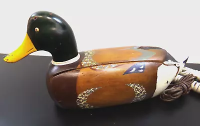 Telemania Wooden Mallard Duck Table Top Land Line Phone Vintage Untested • $45