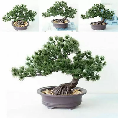 Bonsai Artificial Fake Quality Green Pine Tree Plant Home Garden Office Decor • £5.09