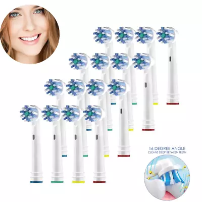 16pc Oral B Compatible Electric Toothbrush Heads - Sensitive & Cross Action Brau • $11.99