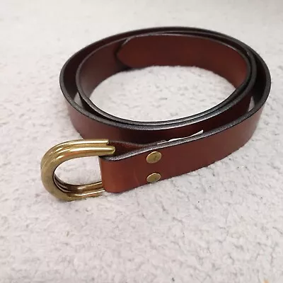 J. Crew Cognac Italian Double Ring Leather Womens Belt #AC726 Large 1.25 W • $21.69