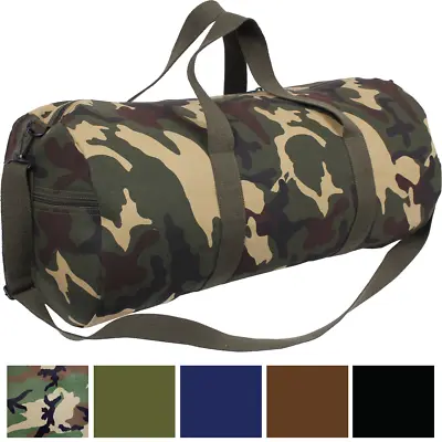 Rothco Canvas Duffle Bag 24  X 12  Camo Army Gym Recreational Travel Shoulder • $29.99