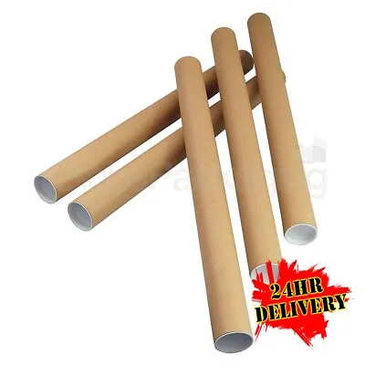 5 X A1 Quality Postal Cardboard Poster Tubes Size 630mm X 50mm + End Caps • £8.45