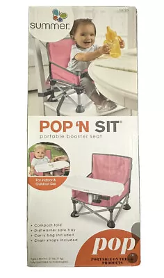 Summer Pop 'N Sit Portable Booster Seat Indoor/Outdoor Use Easy Cleanup Pink New • $22.99