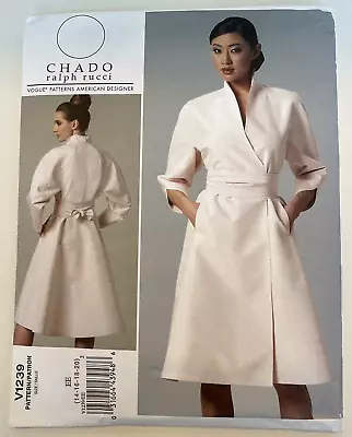 Vogue CHADO Ralph Rucci Sewing Pattern 1239 Wrap Dress Sizes 14 16 18 20 UC FF • $14.95