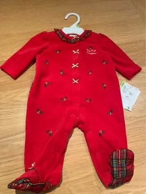 NEW RED BABYGROW GIRLS MY FIRST CHRISTMAS Baby Grow 3 - 6 Months All In One • £6.99