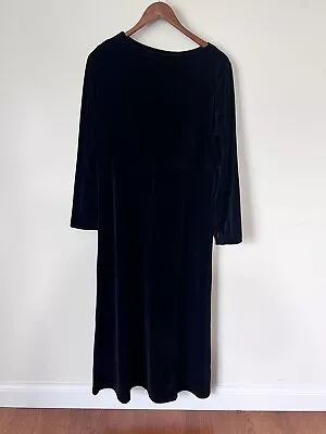 Vintage NEW Black Velour Dress Long Sleeve Long Length Button Sleeves Choir • $25.99