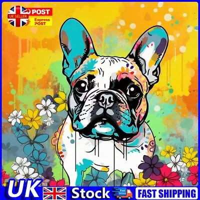 Paint By Numbers Kit On Canvas DIY Oil Art Puppy Picture Home Wall Decor 40x40cm • £8.79