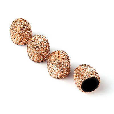 4x Peach Color Bling Crystal Diamond Stem Car Tire Tyre Valve Dust Cap Cover • $10.44