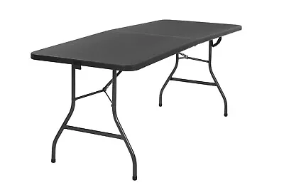 COSCO Deluxe 6 Foot X 30 Inch Fold-in-Half Blow Molded Folding Table Blacknew • $73.05