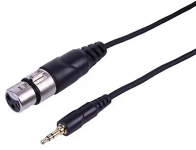 XLR To 3.5mm Mini Jack 3 Pin Female To Male Stereo Laptop To Mixer Lead 0.3m • £5.69