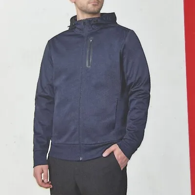 Mondetta Men's Softshell Active Hooded Full Zip Jacket NAVY Medium (M) NWT • $18.61