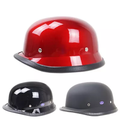 DOT Motorcycle Half Helmet German Style Skull Cap Scooter Chopper Street Bike • $83.73