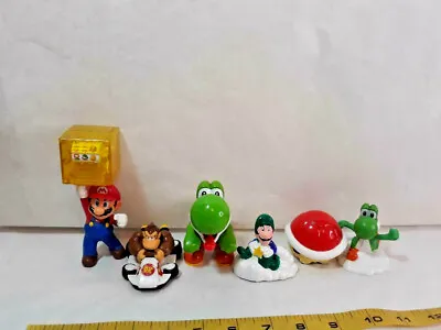 Lot Of 6 Super Mario Brothers Figures PVC Mario Yoshi Donkey Kong ~  Ships FREE • $15