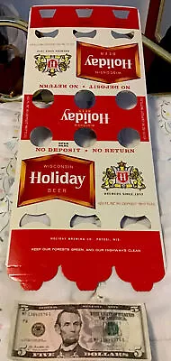 •NEW OS Vintage•Holiday Beer 6 Pack Bottle Carrier Box FLAT NEVER USED Or FOLDED • $12.88