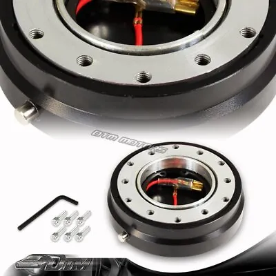 1  Black 6-Hole Steering Wheel Short Quick Release Hub Adapter Kit Universal • $18.88