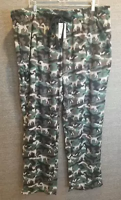 NEW Cuddl Duds Men's XXL Cozy Fleece Pajama Pants Camouflage Dogs Pockets 40x29 • $17.95
