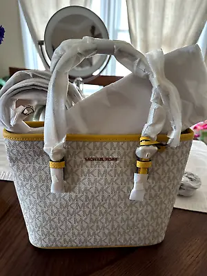 Michael Kors Jet Set Travel Extra-Small Logo Top-Zip Tote Bag Yellow BRAND NEW! • $99.99