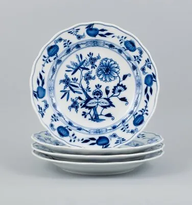 Meissen Blue Onion Pattern. Set Of Four Hand-painted Dinner Plates In Porcelain • $400