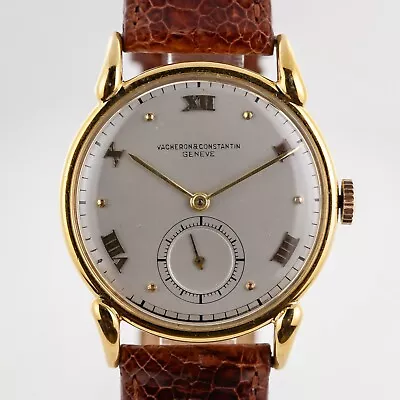 Vacheron Constantin 18K Yellow Gold Tear Drops Lugs Silver Roman Dial Cal 453/2C • $7695