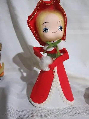 Vintage Girl Dressed Like Mrs Claus Japan Paper Felt • $13.45