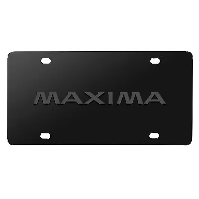 Nissan Maxima 3D Dark Gray Logo On Black Stainless Steel License Plate • $49.99