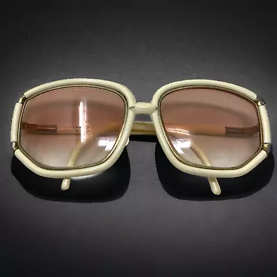 Vintage 1970's Ted Lapidus Paris Glasses Sunglasses FRAME ONLY Oversized White • $118.01