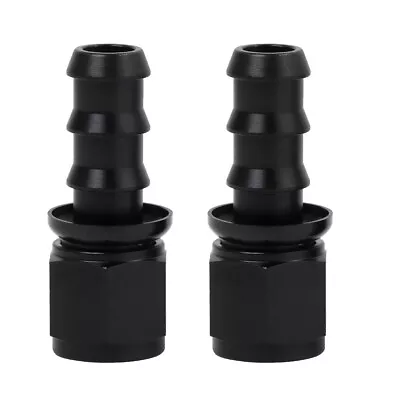 LokoCar Push Lock Hose Fittings 8AN Straight End For 1/2  Rubber Fuel Line 2Pcs • $12.99