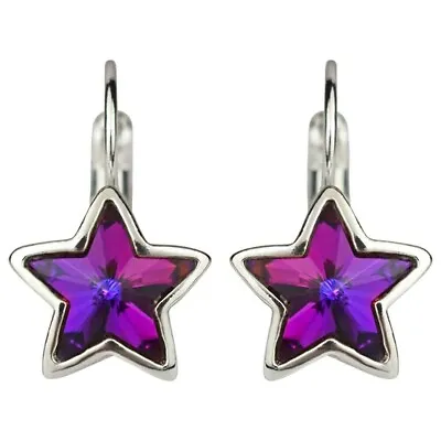 Kirks Folly Mystic Star Leverback Earrings ST Vitrail Purple Pink 3/4  X 1/2  • $18.99