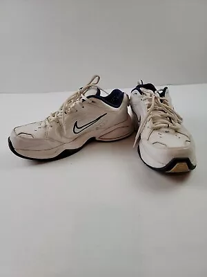 Nike Mens Air Monarch Shoe Sneaker 312628-111 Size 10 Navy White Metallic Used  • $28
