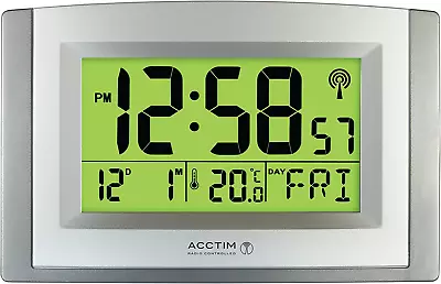 Acctim Stratus Smartlite Wall/Desk Clock Silver • £31.53