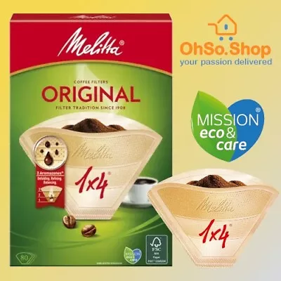 240 Melitta 1x4 Original Coffee Filters 3x Packs Of 80 Genuine • £11.95