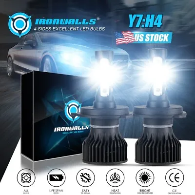 $17.99 • Buy 4 Side H4 9003 LED Headlight Bulb Car & Truck High&Low Dual Beam Kit 6500K White
