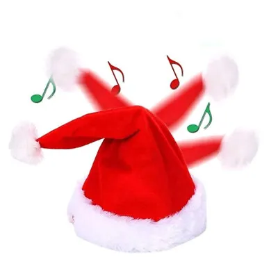 Christmas Xmas Novelty Santa Hat Cap For Musical Singing Moving Dancing Toy NEW • £13.79