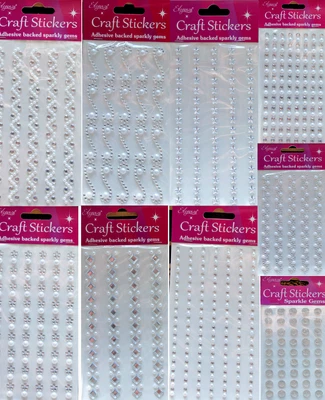 £2.20 • Buy Eleganza Craft Stickers Gems Pearls Diamond Heart Peel Off Personalize Wedding