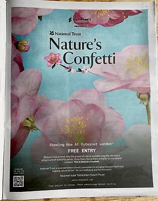 Nature’s Confetti National Trust Outernet Newspaper Advert Full Page 14X 11” • £7.35