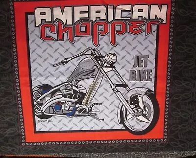 American Chopper Pillow Panel Fabric Black Widow Bike Jet 2 16  Squares F1053 • $6.50