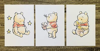 3x Disney Winnie The Pooh Nursery Baby Hunny Picture Prints Wall Art Size A4 • $20