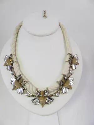 $15 • Buy Vintage J.crew Rope Rhinestone Statement Necklace