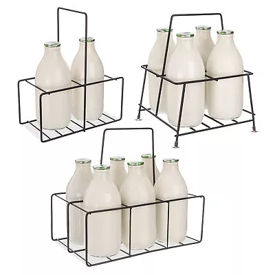 2/4/6 Milk Bottle Holder Tidy Crate Rack Carry Carrier Doorstep Store Jug Caddy  • £9.95