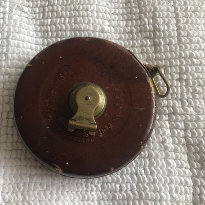 £5 • Buy Vintage John Rabone & Sons Leather And Brass Reel Tape Measure