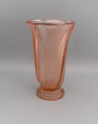Walther & Sohne Art Deco Pink Glass Semi-Frosted Vase  Primus  22.5cm 9  High • £24.99