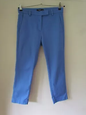 M&S Marks & Spencer The Mia Blue Slim 7/8 Crop Trousers UK Size 10 Short  V119g • £7.99