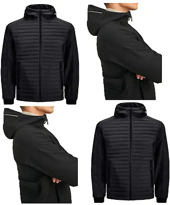 Jack Jones Zip Top Jacket Mens Black Long Sleeve Jacket Hoodie Top • £19.99