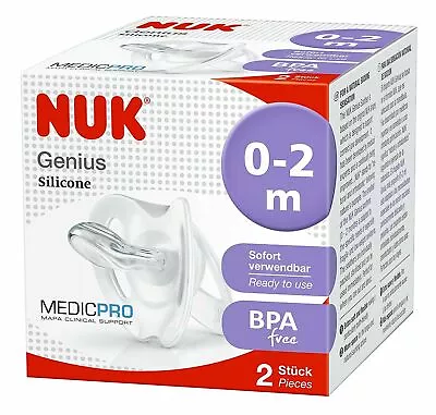 £9.51 • Buy NUK Medic Pro Genius Soother Dummy For Premature And Newborn (0 To 2m Pack Of 2)