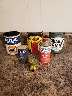 Vintage HammerLock Wagner McMulloch Gulflube Quacker Pennzoil Cans Lot Of 6 • $12.99