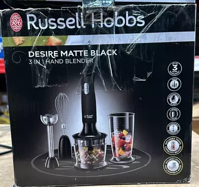 Russell Hobbs 24702 Hand Blender Smoothie Maker 3 In 1 Desire 500W Black • £19.99